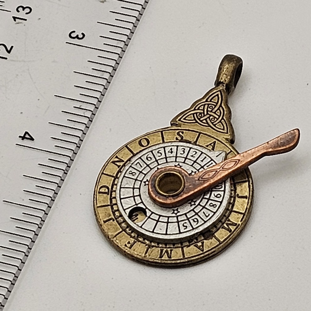 Astrology Stardial Necklace in Tricolor, Steampunk - Picture 2 of 3